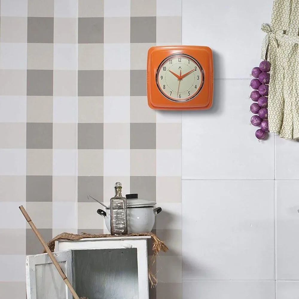 Mid Century Modern Style Orange‎ Clock